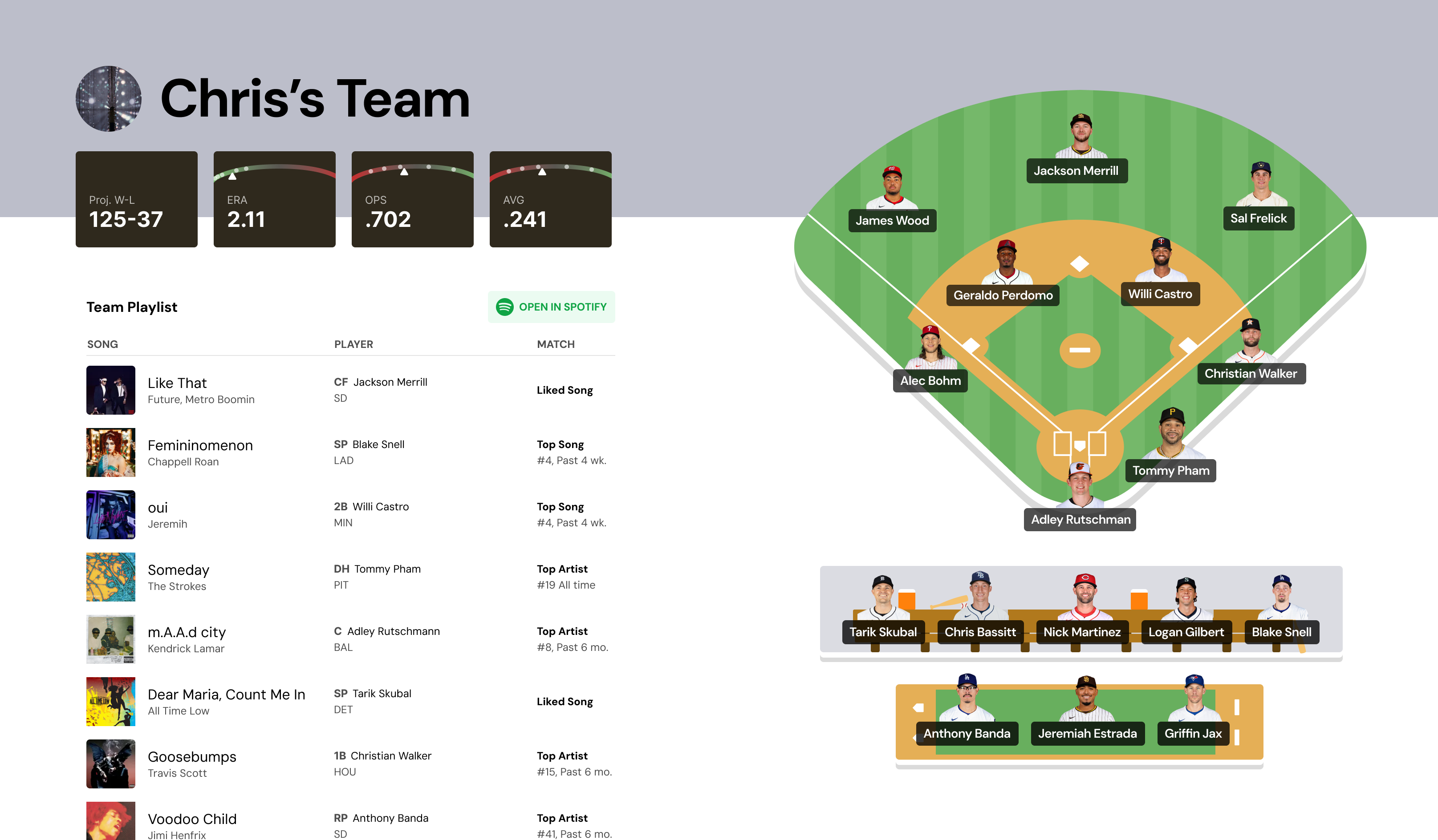 WalkupMatch — Desktop view